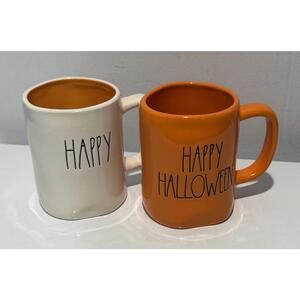 Rae Dunn & Magenta 2 Coffee Mugs Happy Halloween